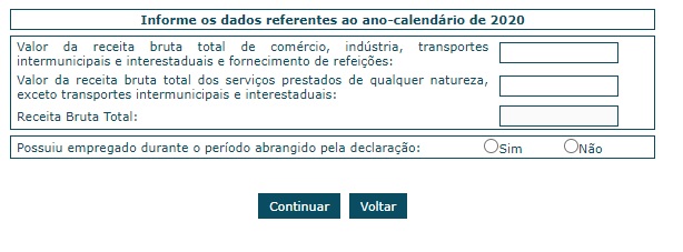 Declaração Anual de Faturamento do Simples Nacional