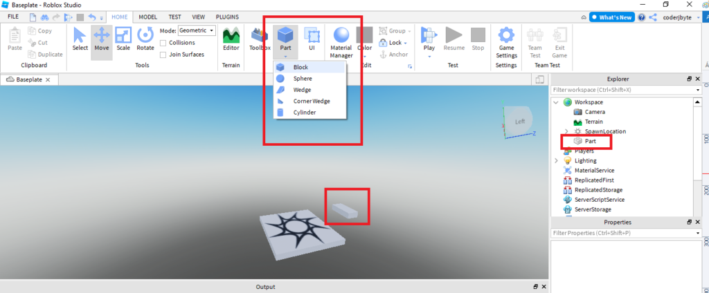 Manipulando Parts no Roblox Studio – <RJ Byte/>