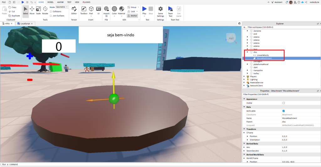 Objetos em Movimento no Roblox Studio