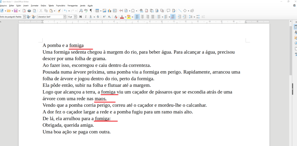 Correção e Alinhamento de Texto no Writer