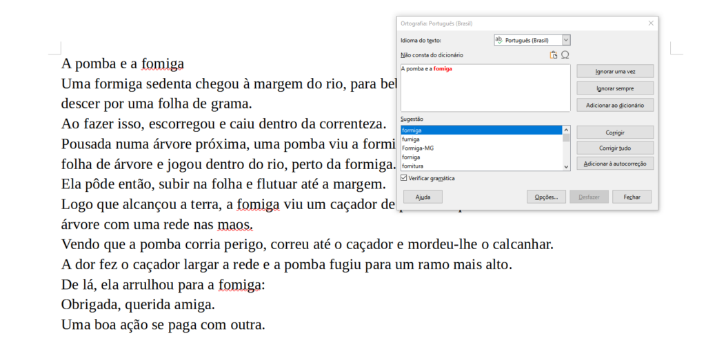 Correção e Alinhamento de Texto no Writer