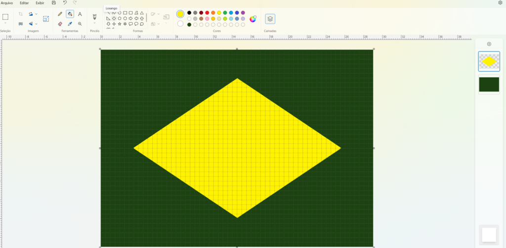 Desenhar a Bandeira do Brasil no Paint