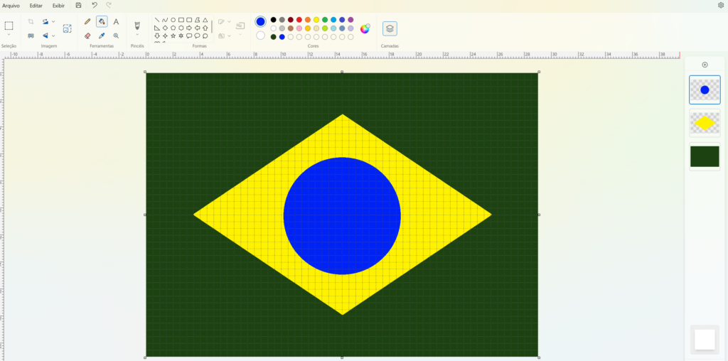 Desenhar a Bandeira do Brasil no Paint