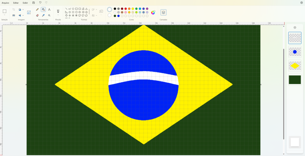 Desenhar a Bandeira do Brasil no Paint